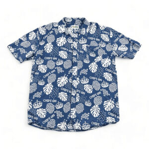 Chive On Hawaiian Shirt Adult 2XL Blue White Botanical Crown Tipsy Elves